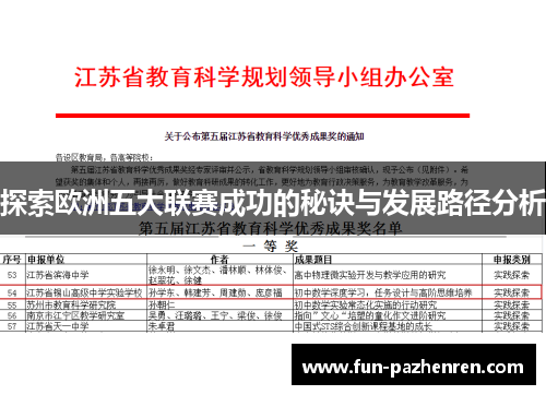 探索欧洲五大联赛成功的秘诀与发展路径分析 探索欧洲五大联赛成功的秘诀与发展路径分析