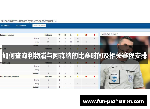 如何查询利物浦与阿森纳的比赛时间及相关赛程安排
