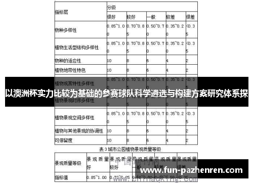 以澳洲杯实力比较为基础的参赛球队科学遴选与构建方案研究体系探 以澳洲杯实力比较为基础的参赛球队科学遴选与构建方案研究体系探